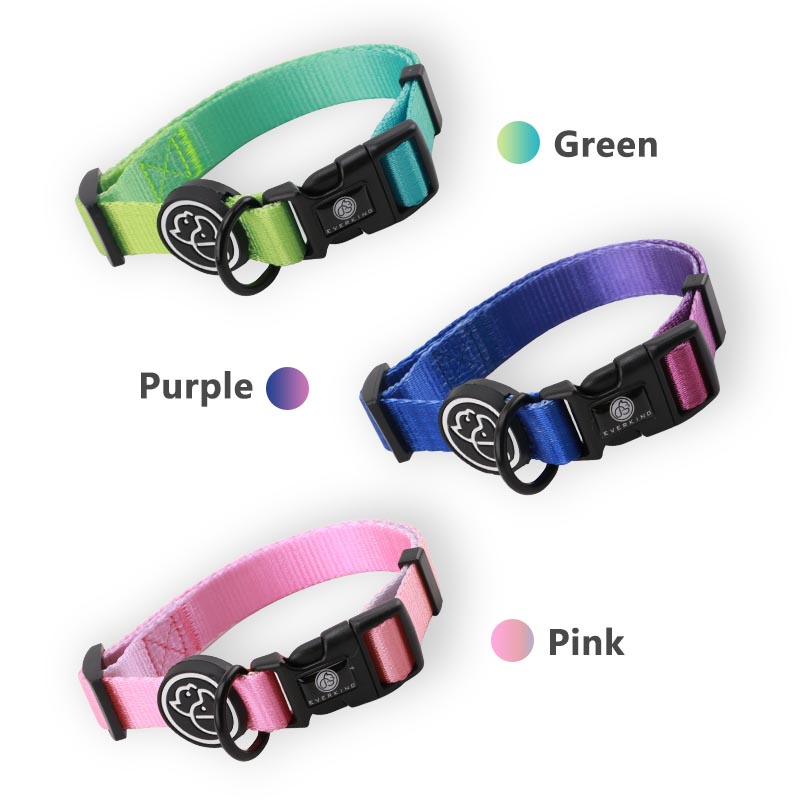 HamshMoc Vòng cổ họa tiết ombre màu gradient có thể điều chỉnh cho thú cưng cỡ nhỏ/vừa/lớn 1