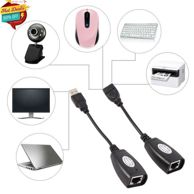 Cáp Nối Dài 50m Usb 2.0 Sang Cat5 / Rj45 / Cat6