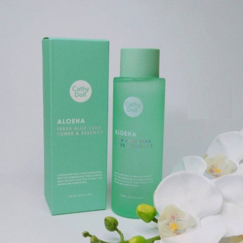 Nước hoa hồng lô hội tươi Cathy Doll AloeHa Fresh Aloe Vera Toner &amp; Essence 300ml cân bằng và cấp ẩm cho da