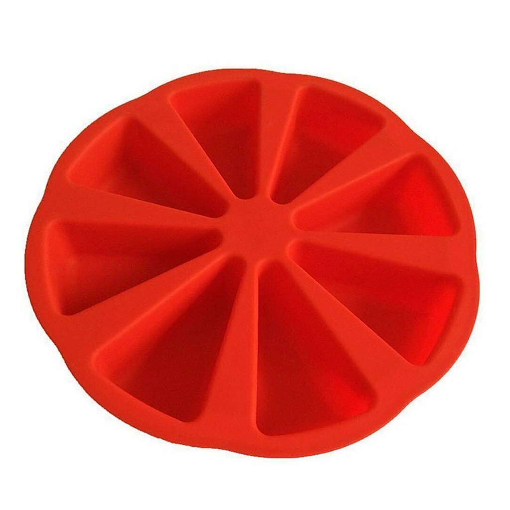Khuôn Silicone Làm Bánh Hình Tròn 8 Tam Giác Ngăn Tiện Dụng Chịu Nhiệt Chống Dính Làm Bánh Bông Lan,Mousse,Thạch