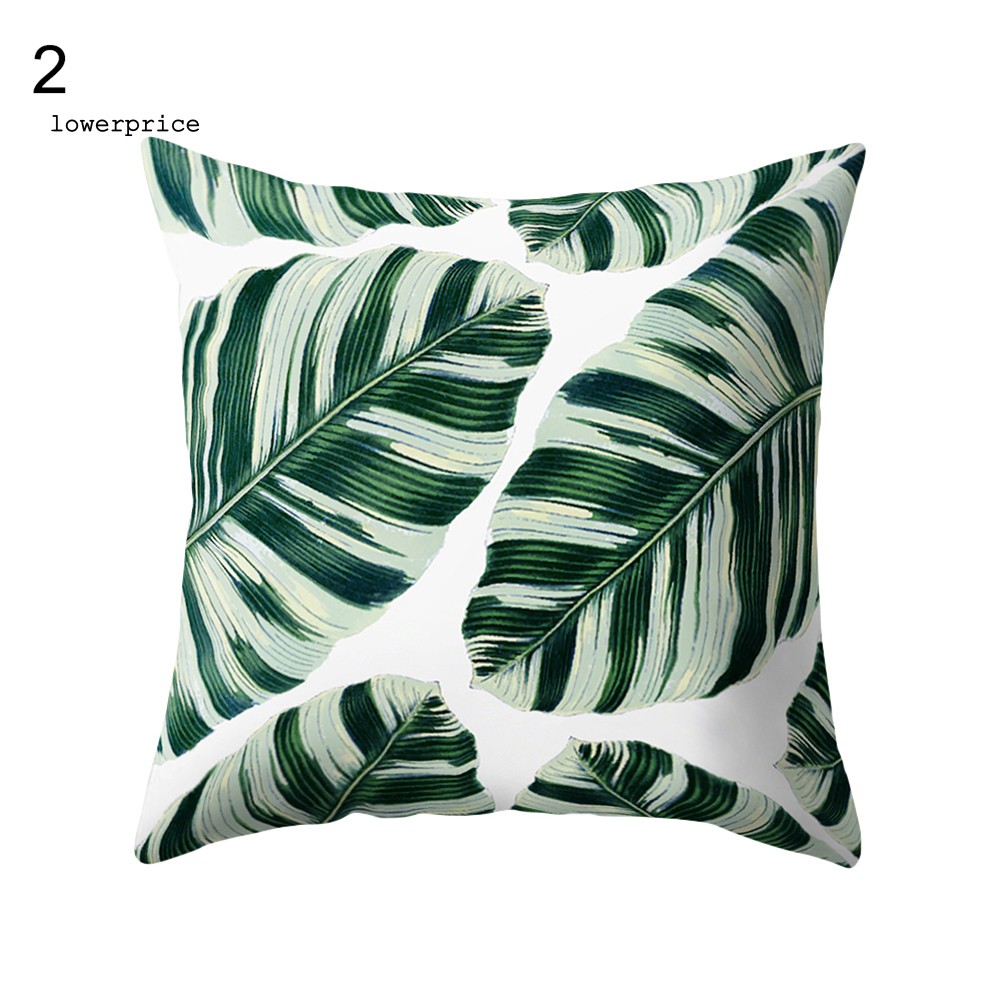 LP_Modern Decorative Leaf Print Pillow Case Home Sofa Zippered Throw Cushion Cover