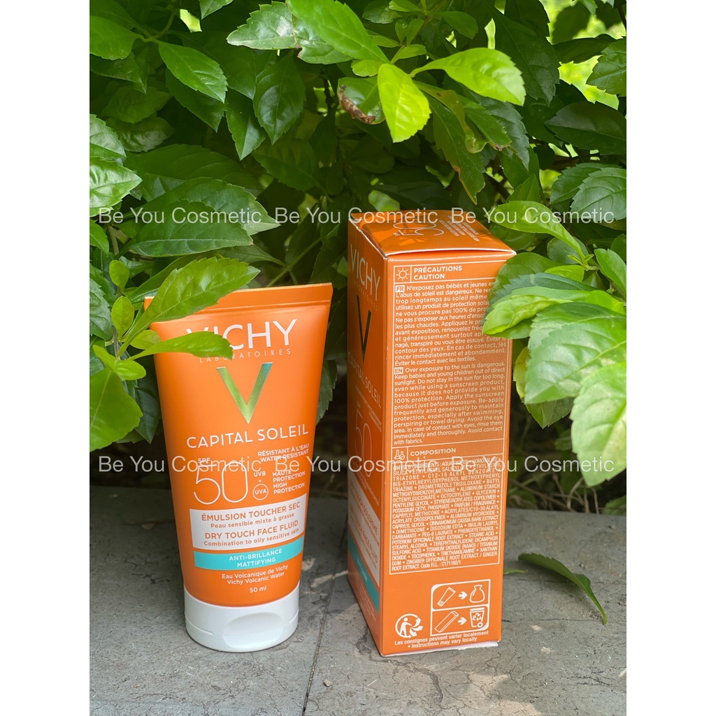 Kem Chống Nắng Không Gây Nhờn Rít Không Màu SPF50 Vichy Capital Soleil SPF50 Face Dry Touch 50ml