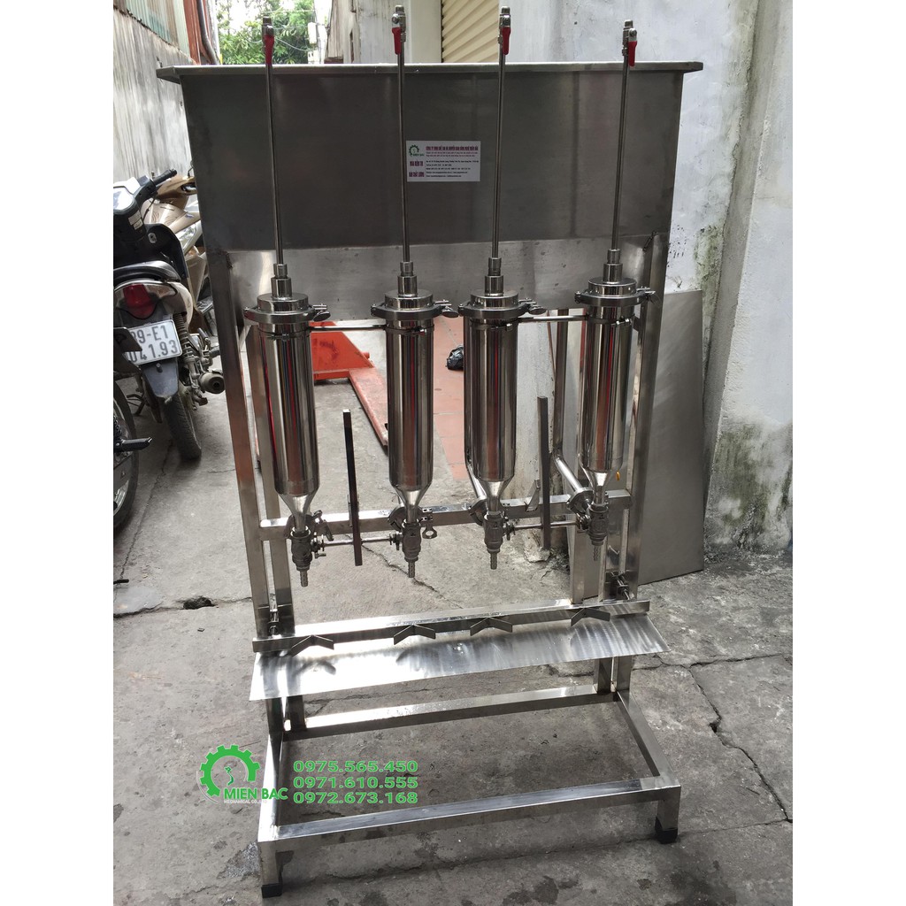 Máy chiết rót 4 vòi thủ công - chiết dung dịch lỏng