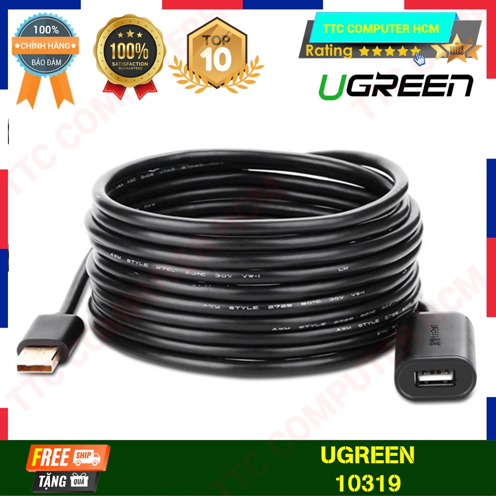 UGREEN 10319 | Cáp USB 2.0 Nối Dài Cao Cấp Ugreen 10319  US121  - HÀNG CHÍNH HÃNG