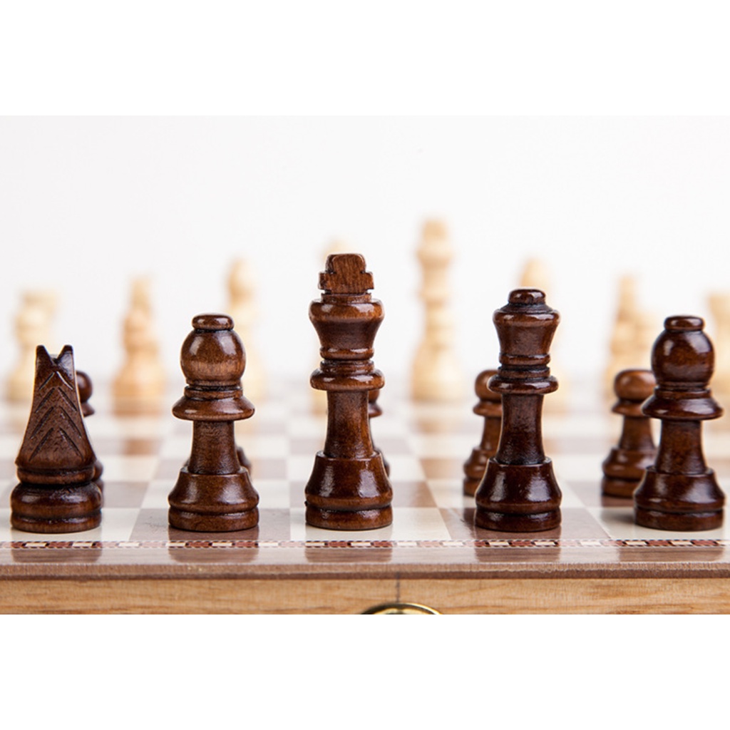 DODODIOS Bàn cờ vua bằng gỗ sang trọng gọn nhẹ 29x28cm - Đồ chơi thông minh cho bé