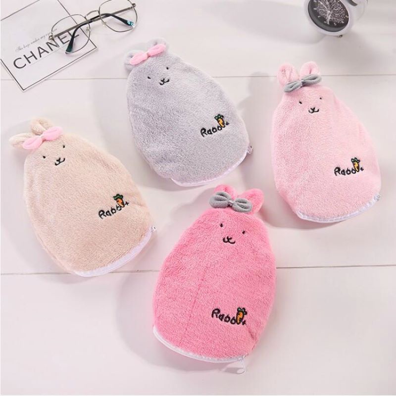 Túi chườm nóng lạnh đa năng, chườm bụng, sưởi ấm tay chân hình thỏ dễ thương nhiều màu sắc dung tích 350ml