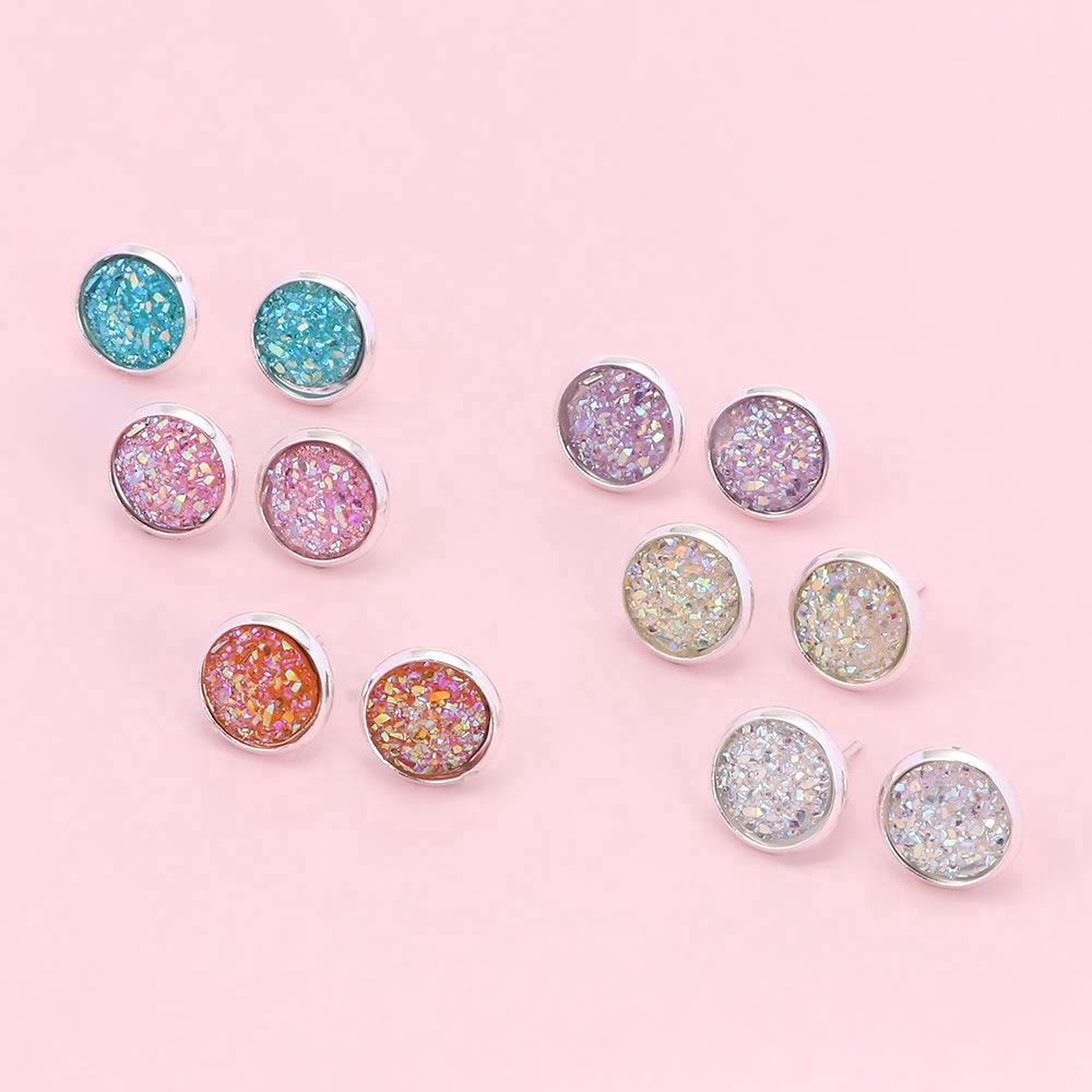 Set 6 Đôi Khuyên Tai Đính Đá Thời Trang Cho Nữ