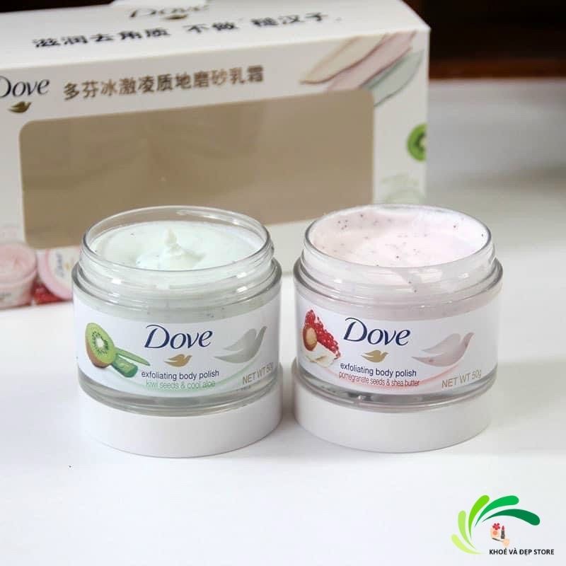 Set 2 hũ 50g đủ mùi giúp da mịn màng chiết xuất từ thiên nhiên Tẩy Da Chết Body Dove Exfoliating Body