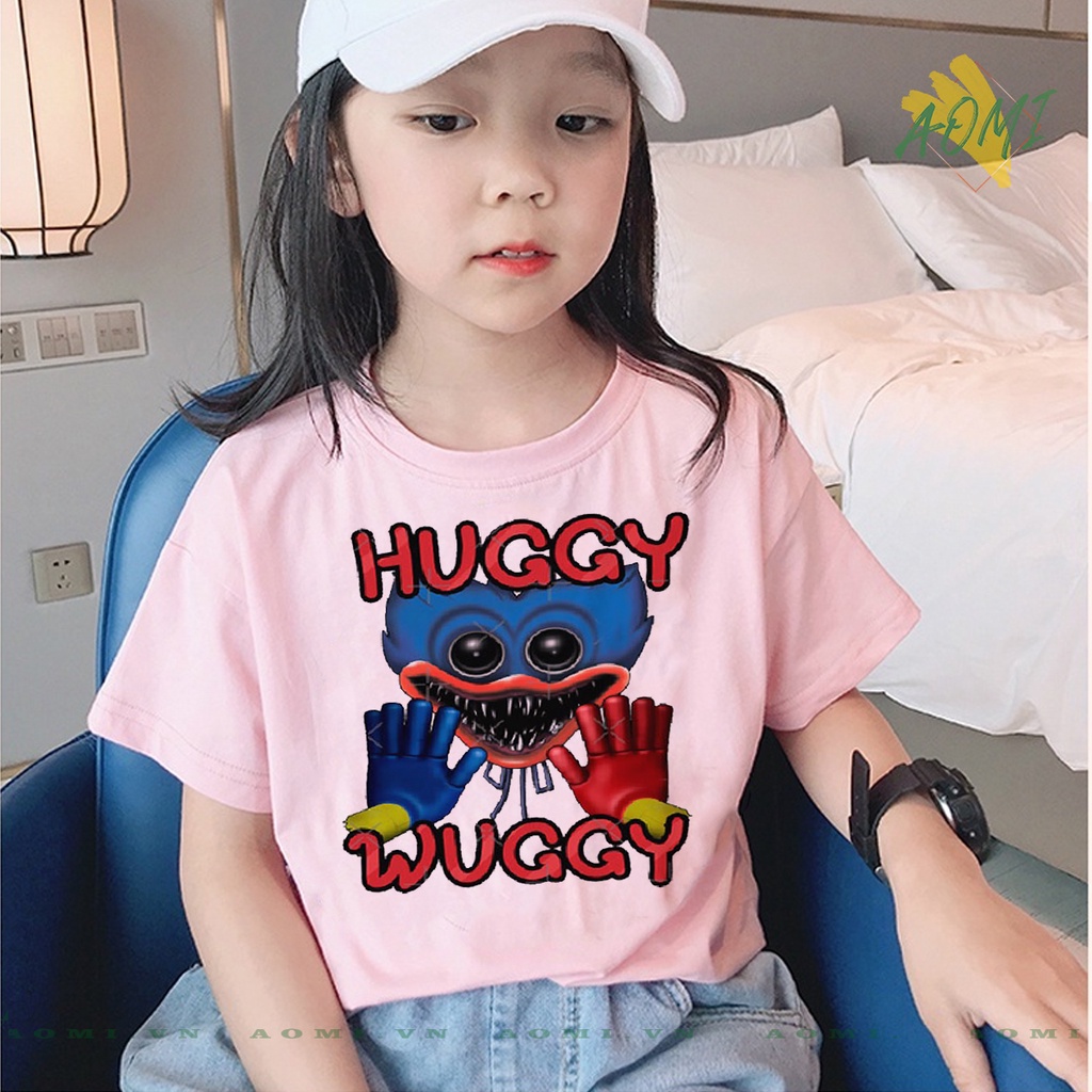 ÁO THUN Poppy Playtime Huggy Wuggy UNISEX PHÔNG HỒNG TAY NGẮN NAM NỮ GIA ĐÌNH CẶP ĐÔI TRẺ EM TRAI GÁI