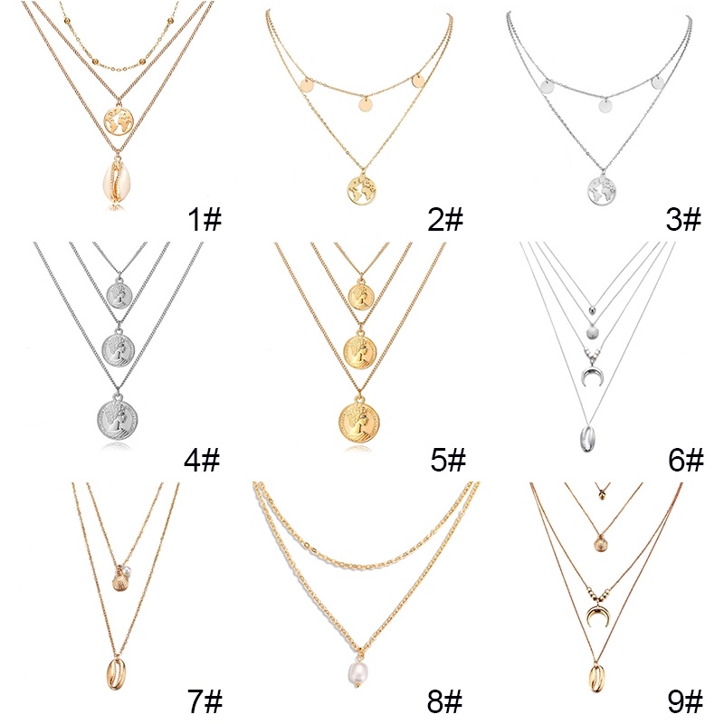 Vòng Cổ Nhiều Lớp Nhiều Mặt Phụ Kiện Thời Trang Phong Cách Bohemia