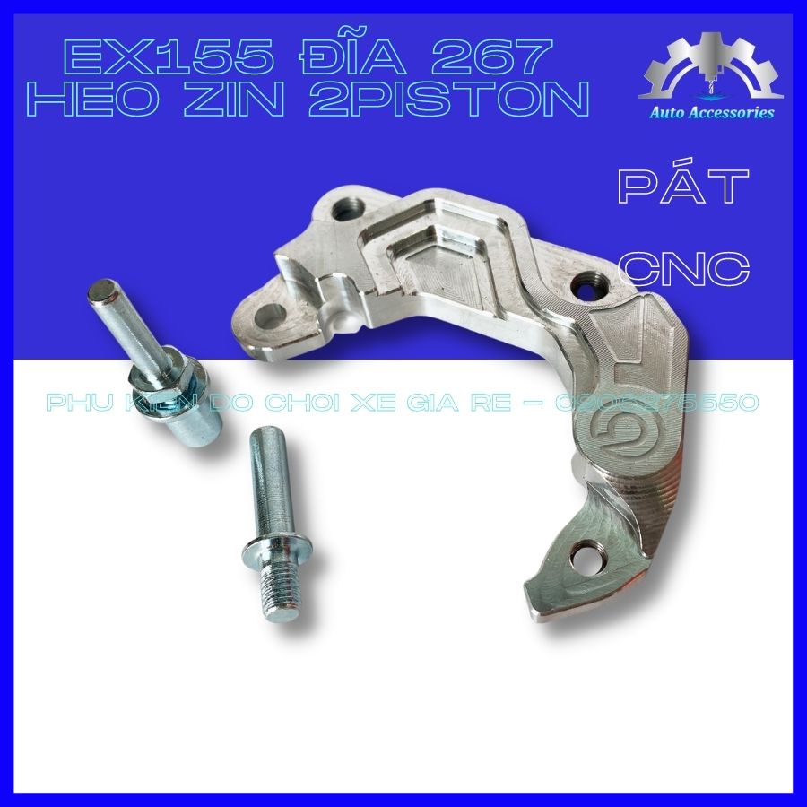 Pát CNC - Pát Trước Exciter 155 Ex155 gắn Heo Zin 2piston theo xe đi đĩa size 267mm - CNC tỷ mỉ, TẶNG KÈM 2 CHỐT