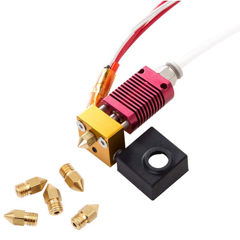 Bộ đầu phun đùn MK8 khối gia nhiệt 1.75mm 0.4mm dành cho máy in 3D Ender 3/ Ender 3 Pro