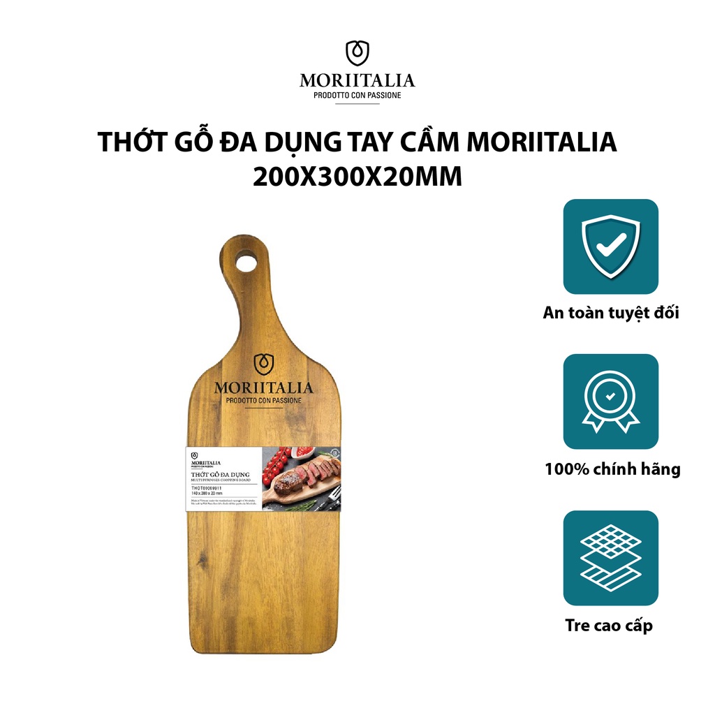 Thớt gỗ Moriitalia đa dụng cầm tay THOT00009911