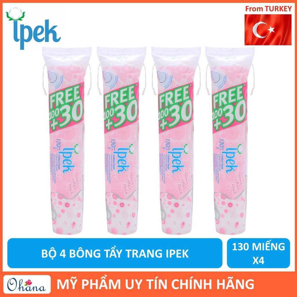 Combo 4 Bông Tẩy Trang IPEK 130 Miếng (Thổ Nhĩ Kì)