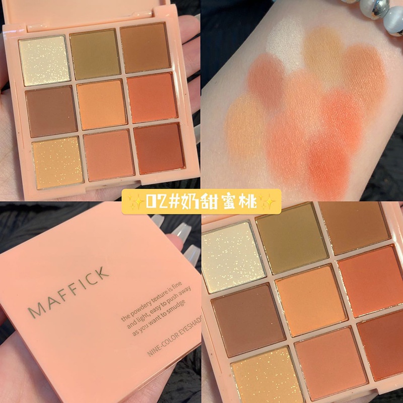 Bảng Phấn Mắt MAFFICK 9 Màu Lấp Lánh Nhung Mịn Dễ Sử Dụng | BigBuy360 - bigbuy360.vn