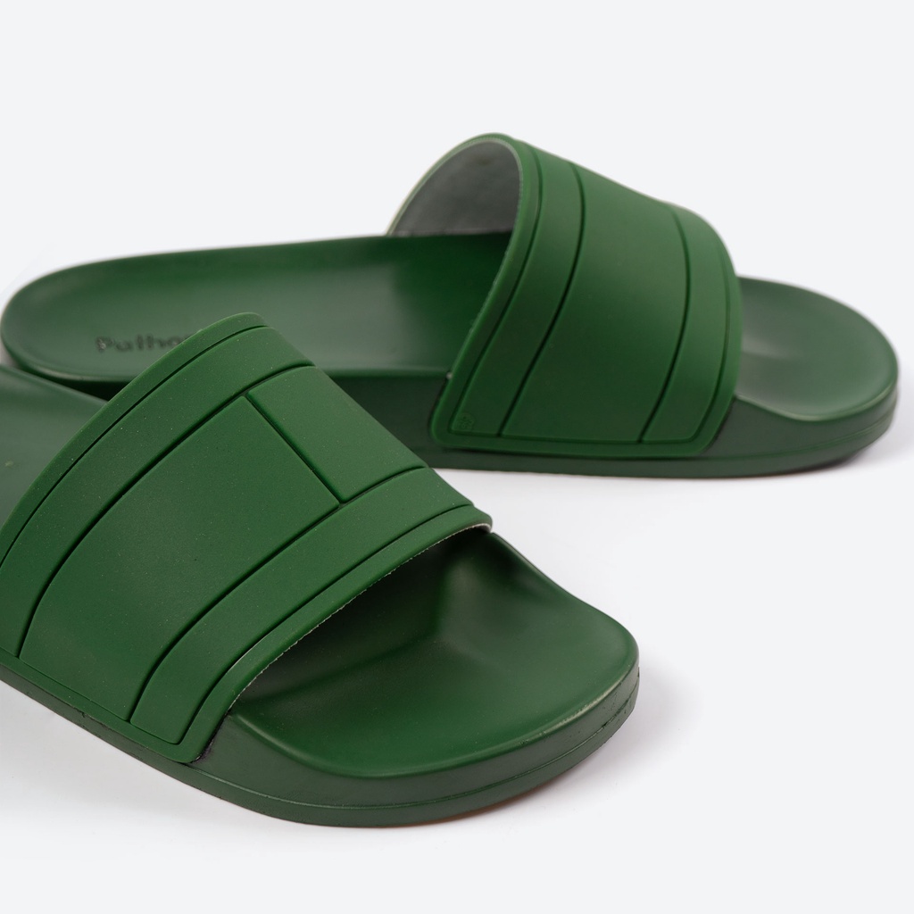 Dép nam nữ quai ngang slipper Pathon quai PVC và đế PU xanh lá mẫu 1 SD54