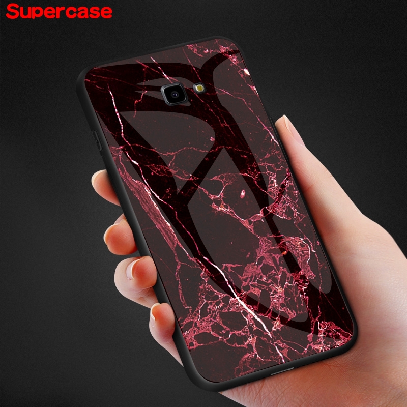 Ốp lưng nhựa cứng Kính Cường Lực Họa Tiết Vân Đá Thời Trang Cho Samsung Galaxy J2 Prime Pro C8 J8 J7 J6 J4 Plus Core 2018