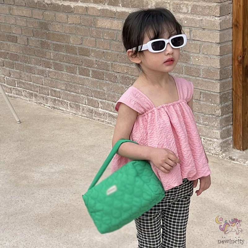 Áo Sơ Mi Hai Dây Thời Trang Mùa Hè Hàn Quốc Cho Bé Gái