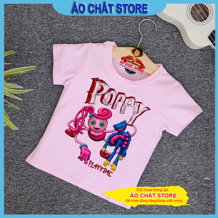 Áo thun Poppy Playtime Huggy Wuggy cho bé gái nhiều màu siêu cute PT16 | Áo Chất Store