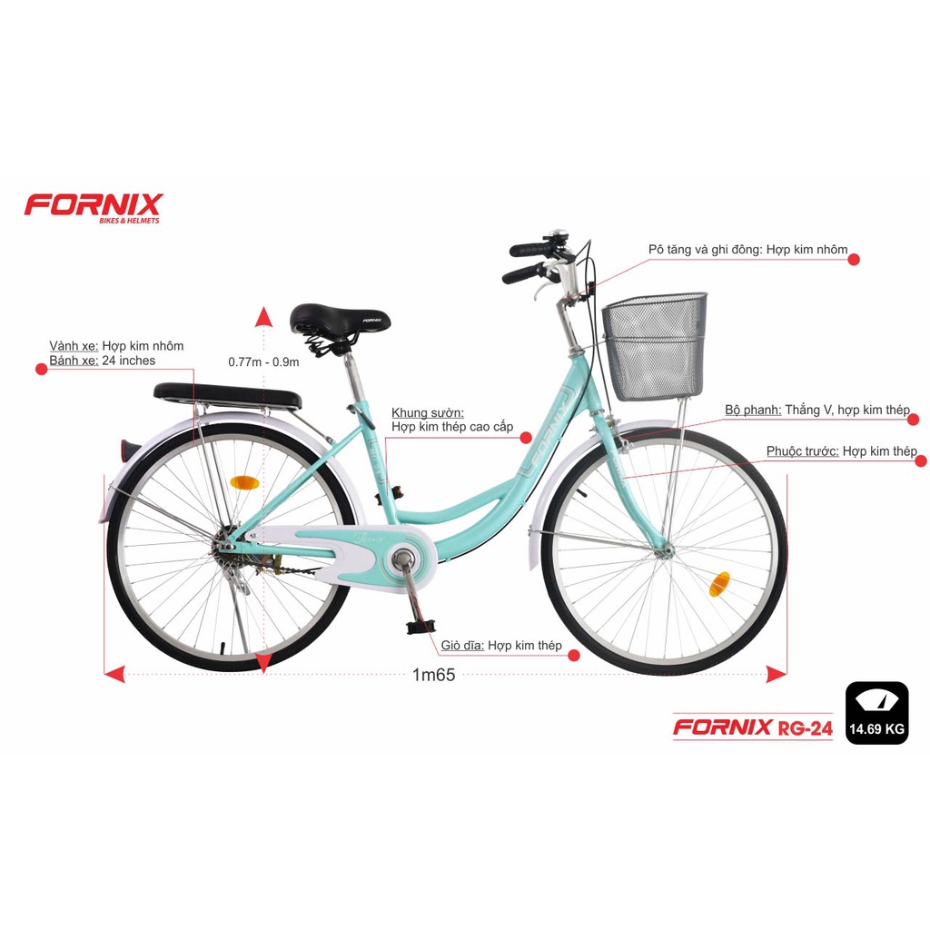 XE ĐẠP 24 INCH NỮ FORNIX - LHệ Gian Hàng để nhận KM Ạ