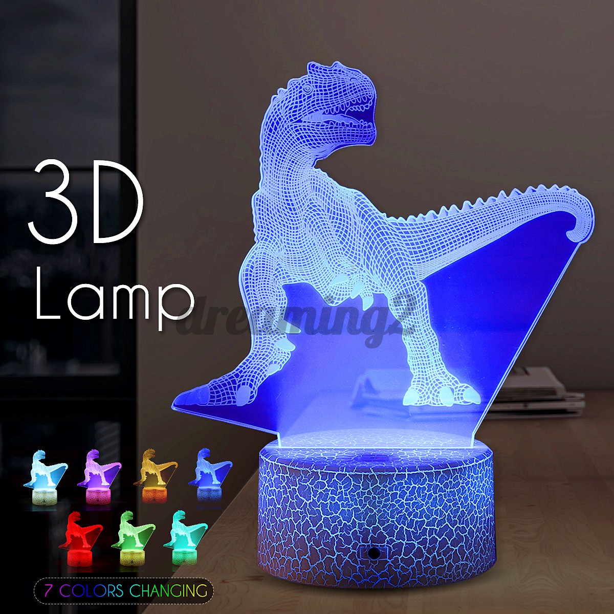 Đèn Led 3d Tạo Hình Khủng Long 3d Độc Đáo