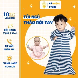 Túi Ngủ Cho Bé Hè Thu Đông - Túi Ngủ Tháo Rời Ống Tay Thay Chăn Mềm Ấm Chính Hãng Noonon