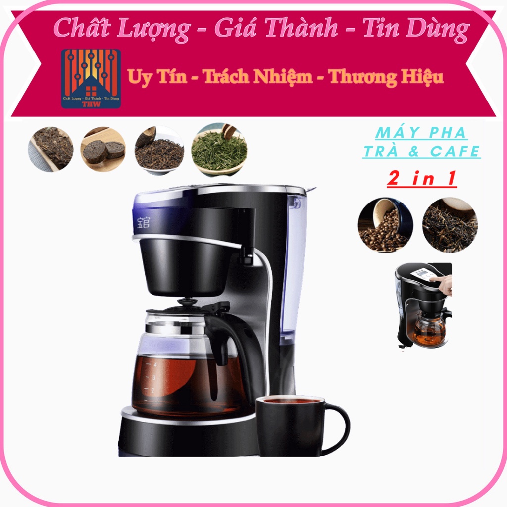 |THW| Máy pha trà và cà phê 2 trong 1 tiện dụng hẹn giờ pha