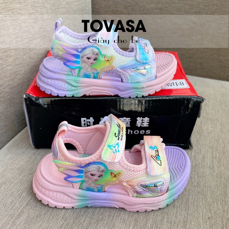 Dép sandal công chúa elsa trẻ em cho bé gái từ 3 đến 10 Tuổi quai ngang đế êm mã 1110