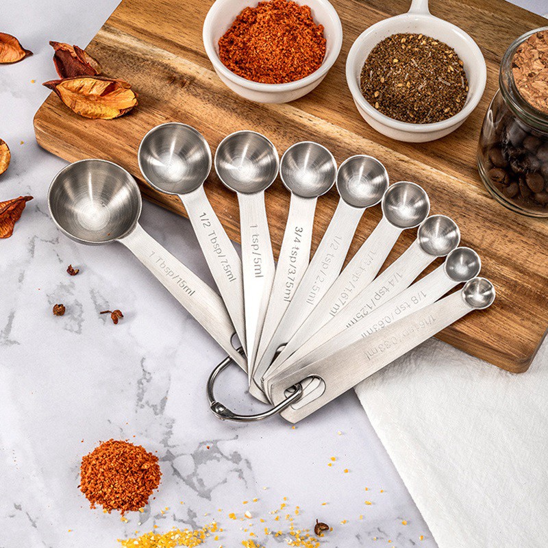 Measuring Spoon Round Measure Cup 1/16-1 Tbsp Bar Kitchen Baking Tablespoon Tool Cooking Seasoning Spoon