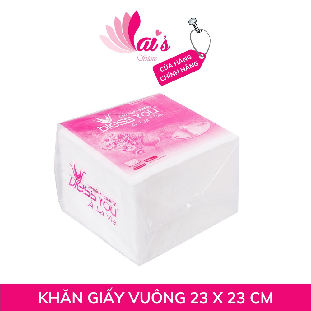 Khăn Giấy Ăn Bless You À La Vie 1 Lớp Gói 100 Tờ 23cm x 23cm - LAI'S STORE