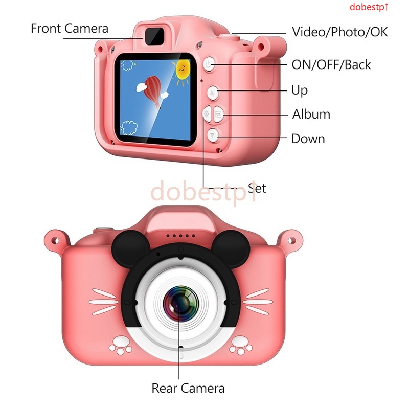 Camera đồ chơi ống kính kép có chụp selfie làm quà sinh nhật cho trẻ em