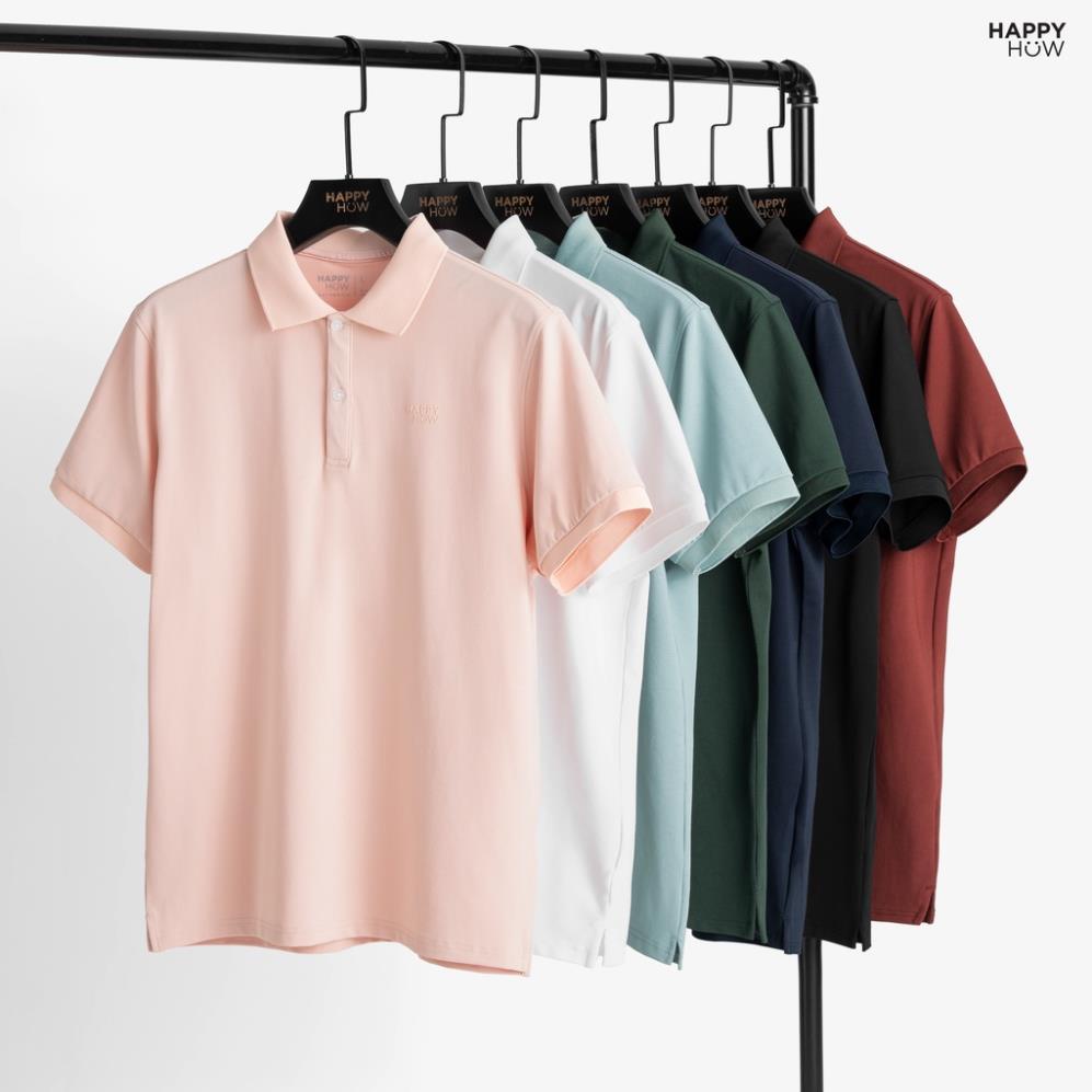 Áo thun POLO nam cổ bẻ BASIC CVC vải cá sấu Cotton kháng khuẩn, chống nhăn, thoáng mát - HAPPYHOW ⬲