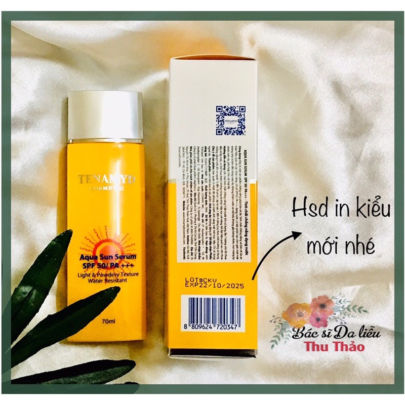 [70mL] HUYẾT THANH CHỐNG NẮNG TENAMYD - AQUA SUN SERUM SPF 50 (KEM CHỐNG NẮNG)