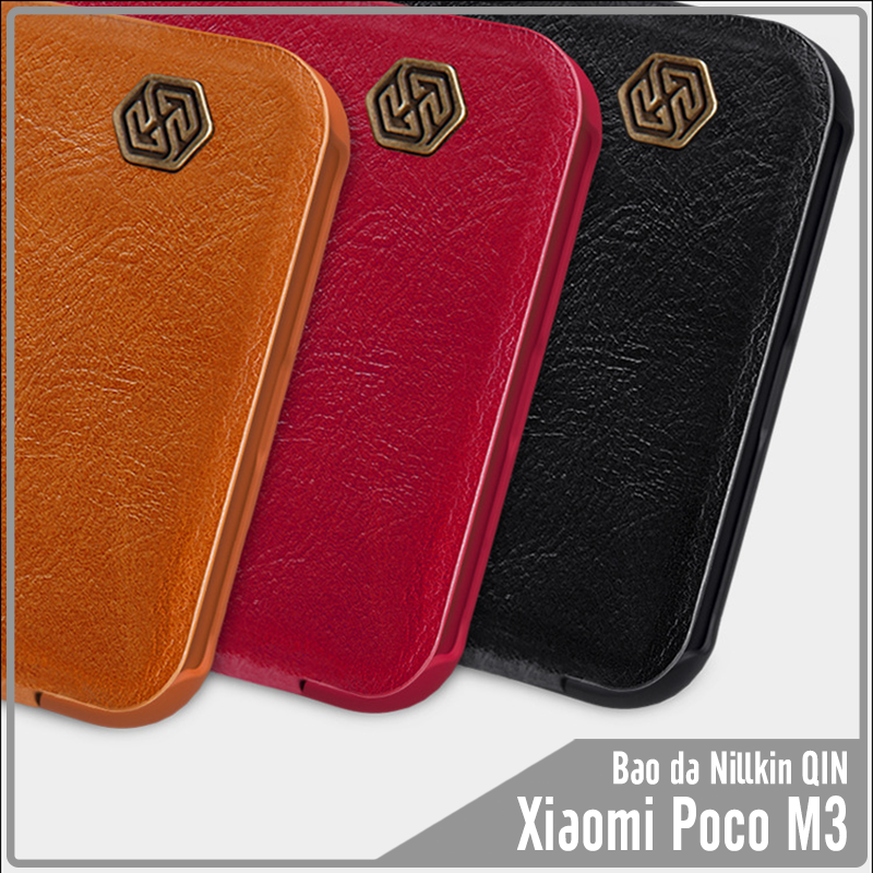 Bao da cho Xiaomi Poco M3 Nillkin Qin-Hàng Nhập Khẩu