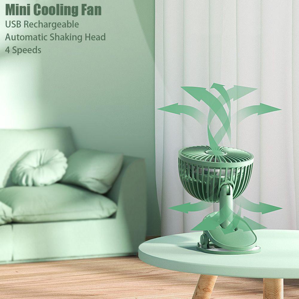 Myrongvn Quạt Kẹp Xe Đẩy Em Bé 360° Đầu Lắc Tự Động Siêu Yên Tĩnh Chất Lượng Cao