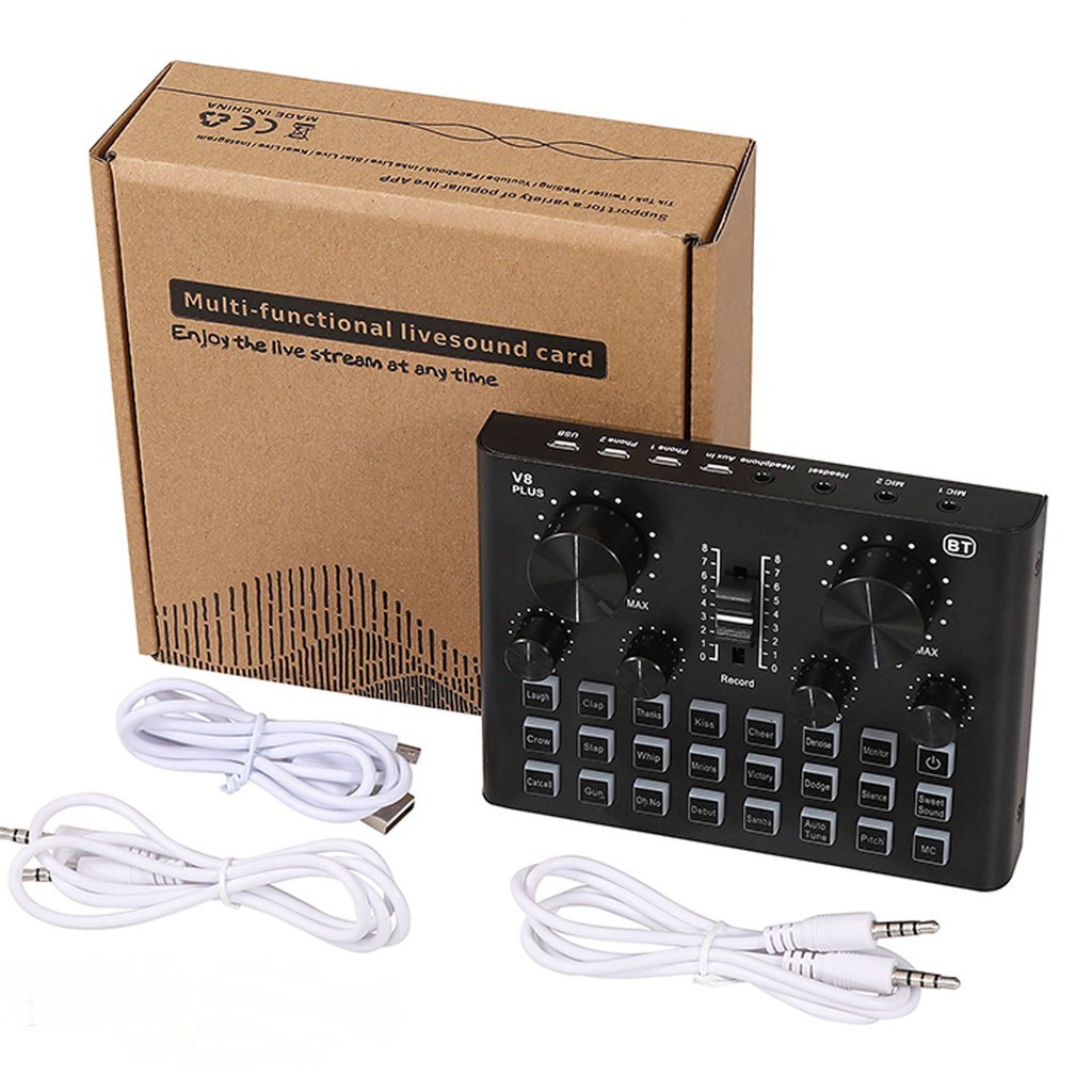 Sound Card Thu Âm Thanh Và Livestream Cuvave V8 Plus - Bluetooth USB Audio Interface Soundcard Auto Tune V8Plus