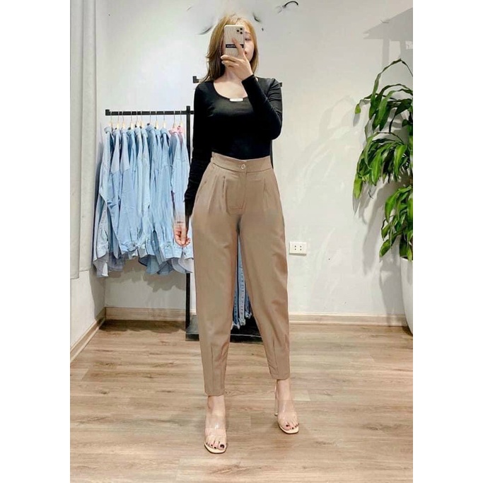 Quần baggy bo gấu khoá kéo siêu tiện