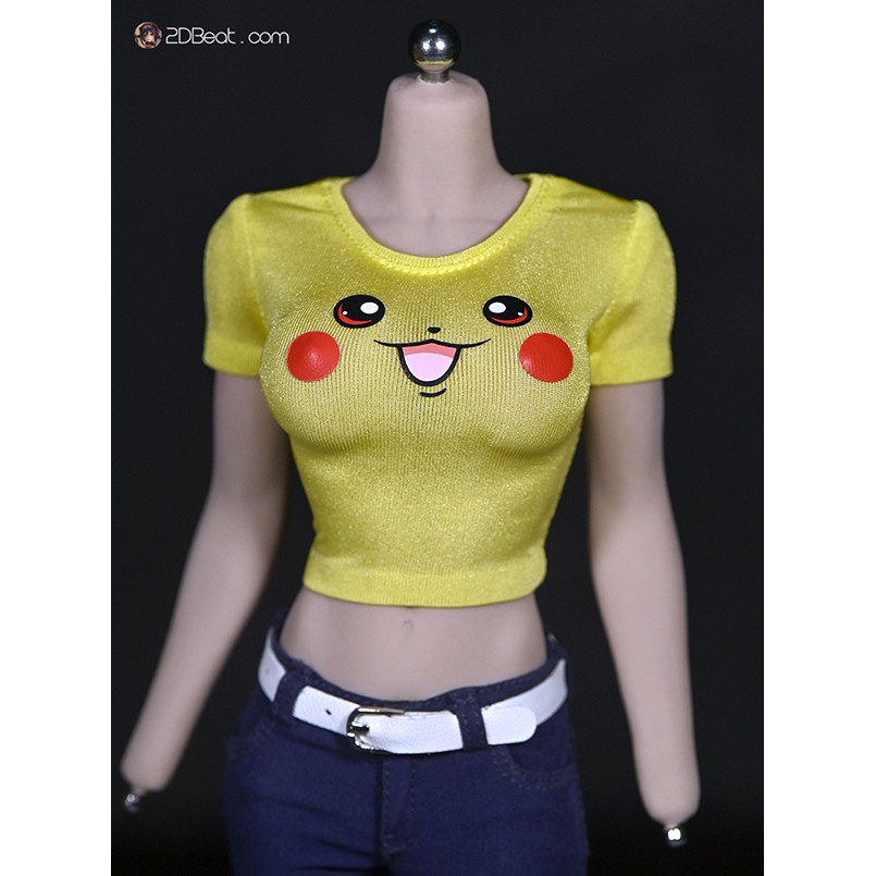 Trang Phục Doll Figure Nữ 1:6 Áo Pikachu bó sát, vải co giãn cao cấp