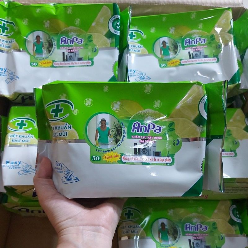 KHĂN ƯỚT ĐA NĂNG ANPA 50 TỜ LỚN.