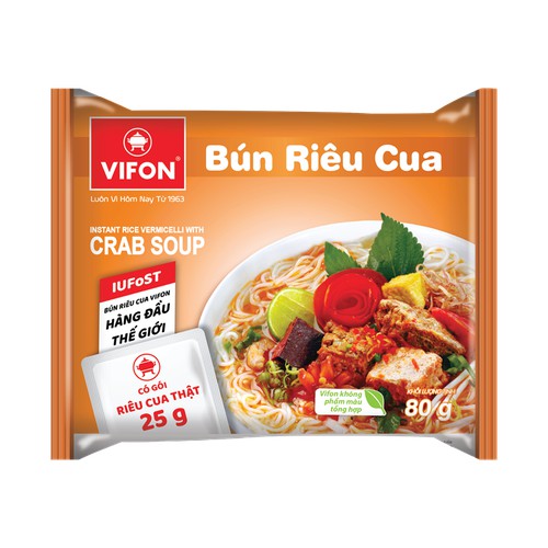 Thùng 30 Gói Bún Riêu Cua Có Túi Riêu Cua Thật VIFON 80g/gói