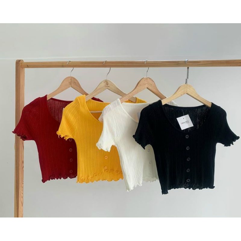 Áo croptop nút thun gân loại 1 đẹp xuất sắc | BigBuy360 - bigbuy360.vn