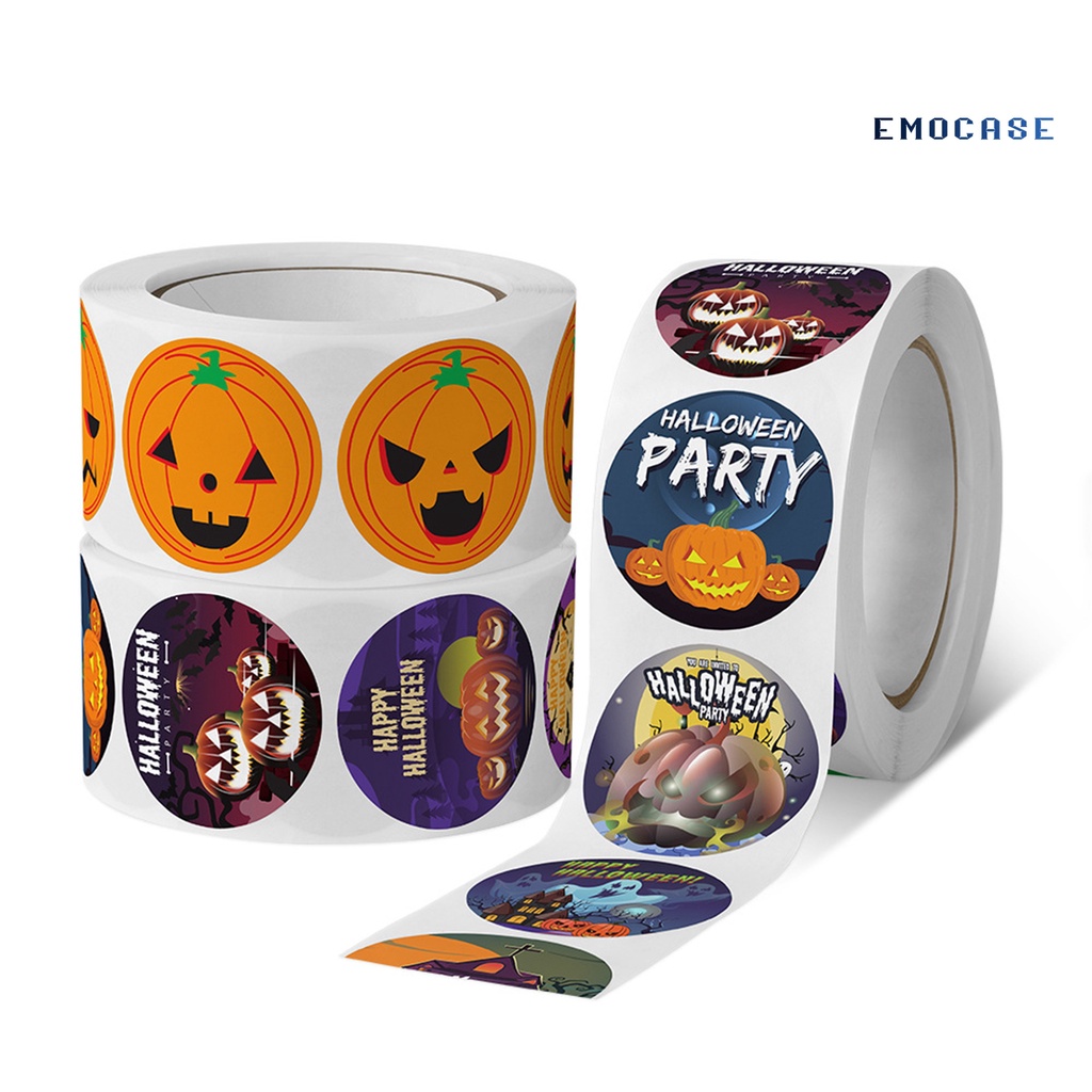 Cuộn 500 / Cuộn Nhãn Dán Halloween Tự Dính Chống Nước Có Thể Tháo Rời