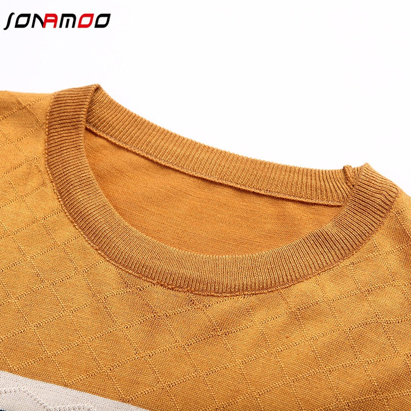 Áo Thun Nam Dài Tay Cổ Tròn Sọc Ngang Thời Trang