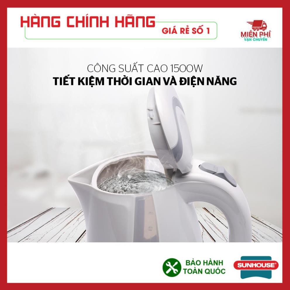 ẤM SIÊU TỐC, BÌNH ĐUN SIÊU TỐC SUNHOUSE SHD1300, 1,8 LÍT, NHỰA CHỊU NHIỆT SIÊU BỀN, BẢO HÀNH TOÀN QUỐC 1 NĂM