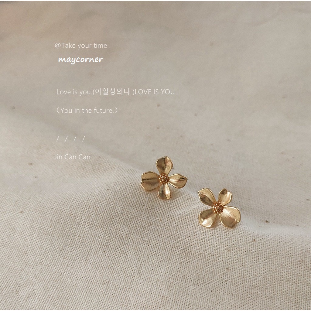 khuyên tai hoa nhỏ mạ bạc 925 cao cấp 1601