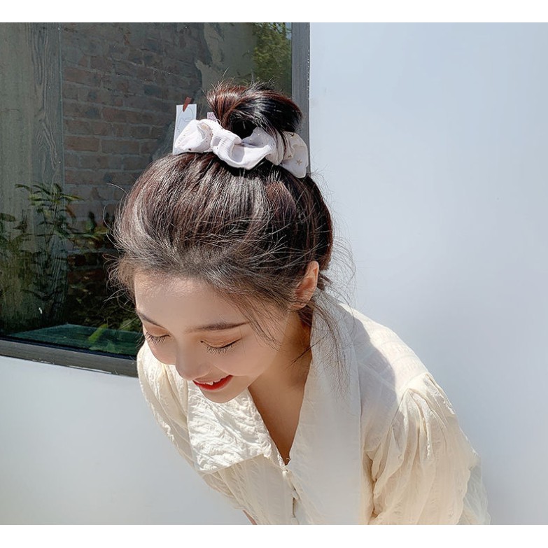 Dây buộc tóc Scrunchies hình ngôi sao đẹp phong cách Hàn Quốc hot trend