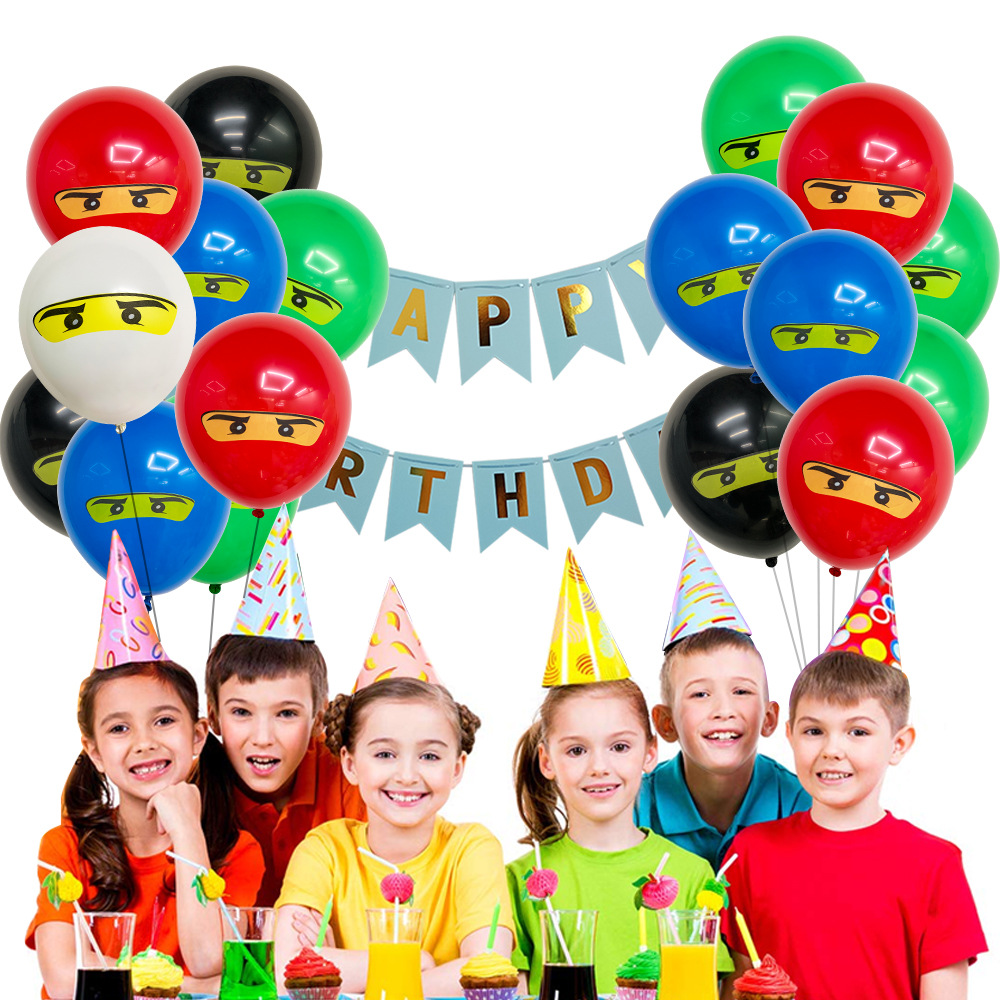 Mới Set 12 Bong Bóng Họa Tiết Ninjago Trang Trí Tiệc Sinh Nhật Cho Bé Mới