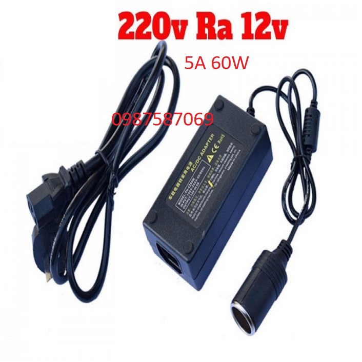Bộ chuyển đổi nguồn cho tẩu ô tô 220V sang 12V, 110V - 12V kết nối từ tẩu ô tô