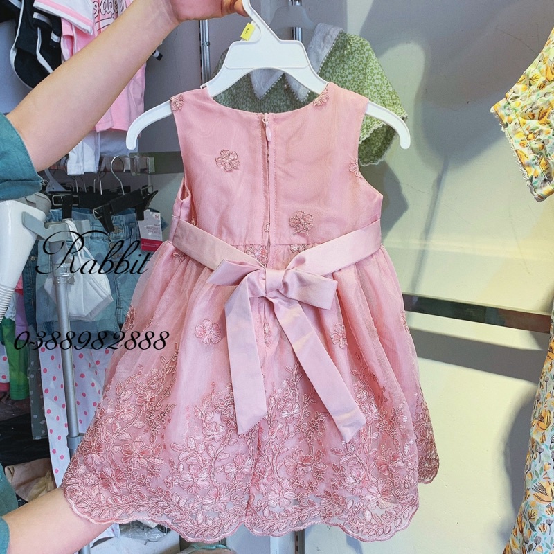 Váy sát nách hồng thắt nơ-HÀNG SALE KO ĐỔI TRẢ