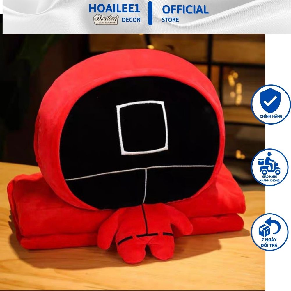 Bộ chăn gối văn phòng đa năng Chăn thú Squid Game